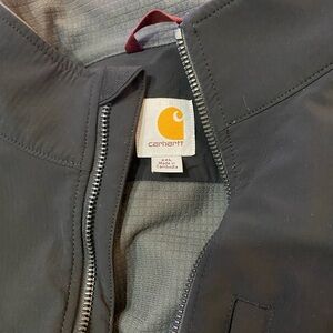 Carhartt Black Coat with Orange Logo
